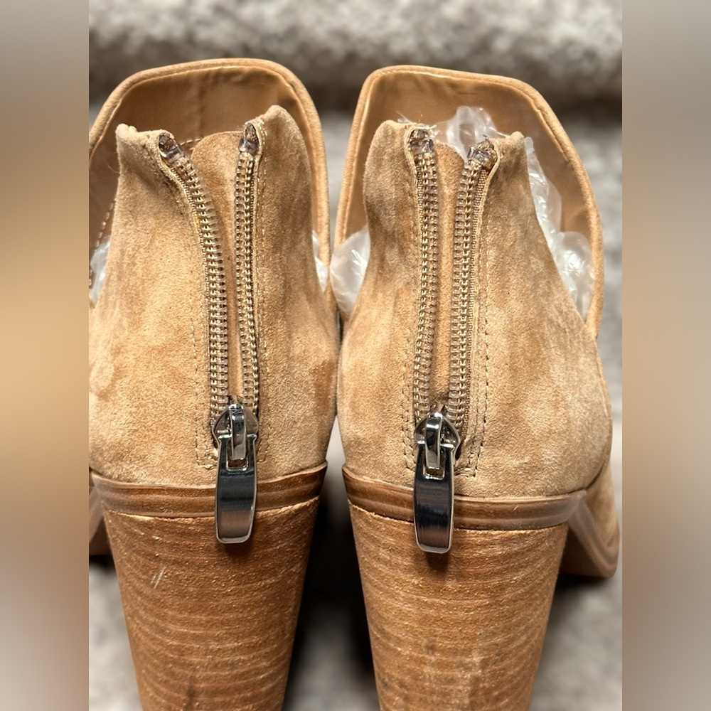 SOLD Steve Madden Camryn Booties Tan Suede Ankle Block Heel Zip PointedWomen’s 8 - Picture 8 of 11